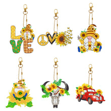 Load image into Gallery viewer, 5/6pcs Sets-Cartoon Animal-Double Side Drill-Diamond Keychain