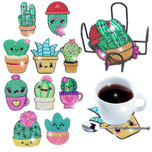 Load image into Gallery viewer, Cartoon Plants-Wooden Diamond Coaster