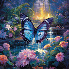 Load image into Gallery viewer, Garden Butterfly-Full Round Diamond Painting-30x30cm