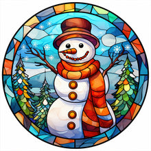 Load image into Gallery viewer, Stained Glass Christmas-Full Round Diamond Painting-30x30cm