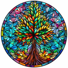 Load image into Gallery viewer, Stained Glass Christmas-Full Round Diamond Painting-30x30cm