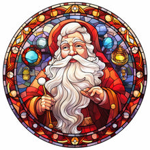 Load image into Gallery viewer, Stained Glass Christmas-Full Round Diamond Painting-30x30cm