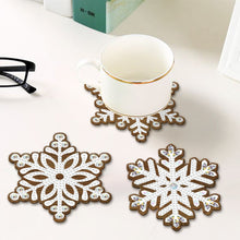 Load image into Gallery viewer, 8pcs/set +1 storage rack-Snowflake-Wooden Diamond Coaster
