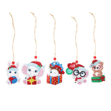 Load image into Gallery viewer, 5pcs/set Double Sided Christmas DIY Diamond Painting  Hanging Pendant Trees Decoration