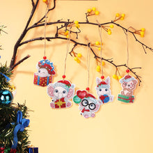 Load image into Gallery viewer, 5pcs/set Double Sided Christmas DIY Diamond Painting  Hanging Pendant Trees Decoration