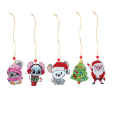 Load image into Gallery viewer, 5pcs/set Double Sided Christmas DIY Diamond Painting  Hanging Pendant Trees Decoration