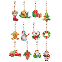 Load image into Gallery viewer, 12Pcs/Set Christmas-Double Side Drill-Diamond Keychain