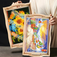 Load image into Gallery viewer, Diamond Painting Decorative Trays with Handle Coffee Table Tray for Serving Food