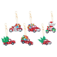 Load image into Gallery viewer, 5Pcs Christmas Wreath Double Sided Diamond Painting Keychain