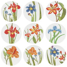 Load image into Gallery viewer, 9pcs/set +1 storage rack-Christmas-Wooden Diamond Coaster