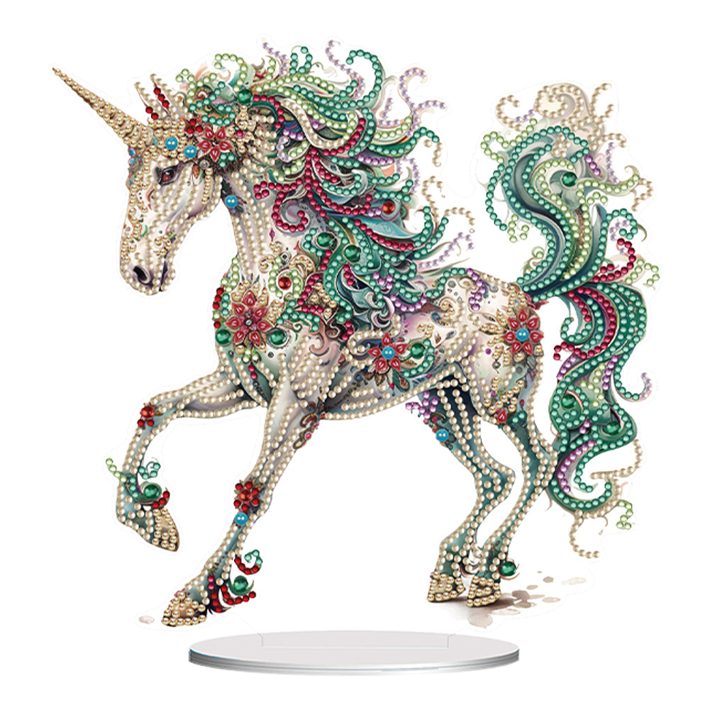 Unicorn-Single Side Drill-Acrylic Diamond Desktop Ornament