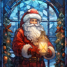 Load image into Gallery viewer, Stained Glass Christmas-Full Round Diamond Painting-30x30cm
