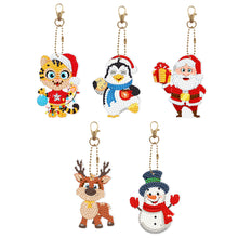 Load image into Gallery viewer, 5/6Pcs/Set-Christmas-Double Side Drill-Diamond Keychain
