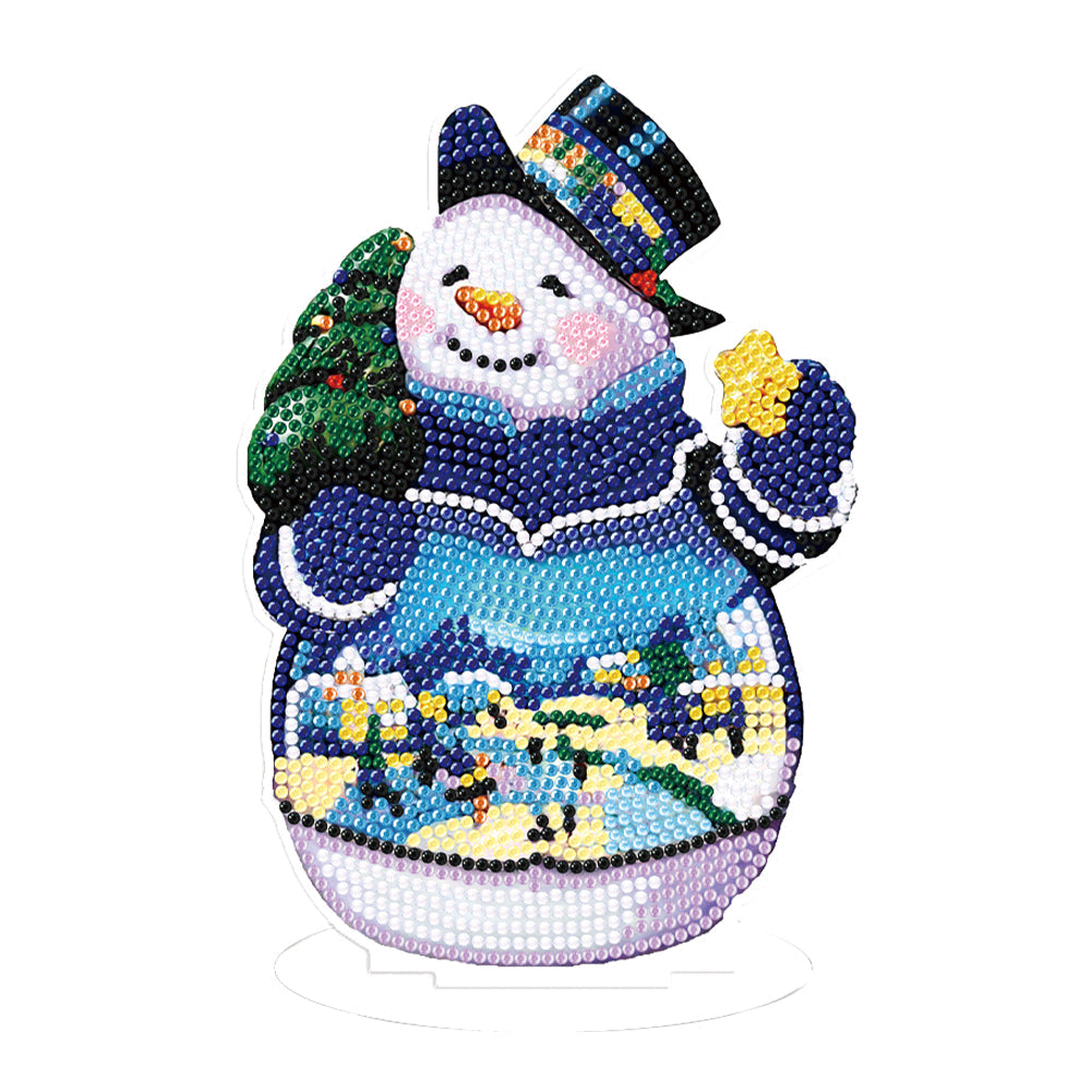 Christmas Snowman-Single Side Drill-Diamond Desktop Ornament