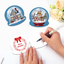 Load image into Gallery viewer, 5Pcs/Set Christmas House-Diamond Greeting Cards
