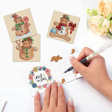 Load image into Gallery viewer, 5Pcs/Set Christmas Gingerbread Man-Diamond Greeting Cards
