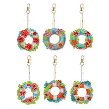 Load image into Gallery viewer, 5/6/8Pcs/Set Christmas Flower-Double Side Drill-Diamond Keychain
