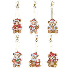 Load image into Gallery viewer, 5/6/8Pcs/Set Christmas Flower-Double Side Drill-Diamond Keychain
