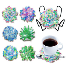Load image into Gallery viewer, 6Pcs/Set Succulent Plants-Wooden Diamond Painting Coaster
