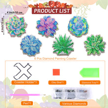 Load image into Gallery viewer, 6Pcs/Set Succulent Plants-Wooden Diamond Painting Coaster
