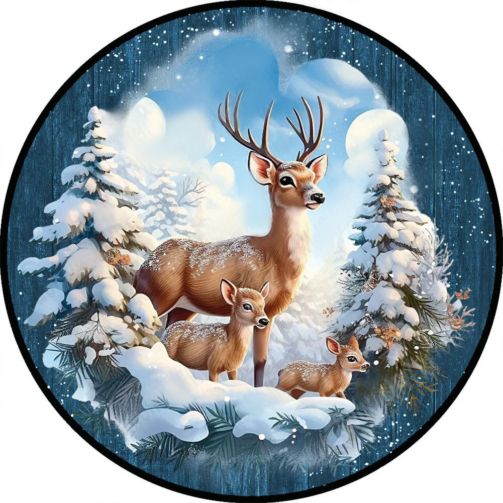 Christmas Snowman-Full Round Diamond Painting-30x30cm