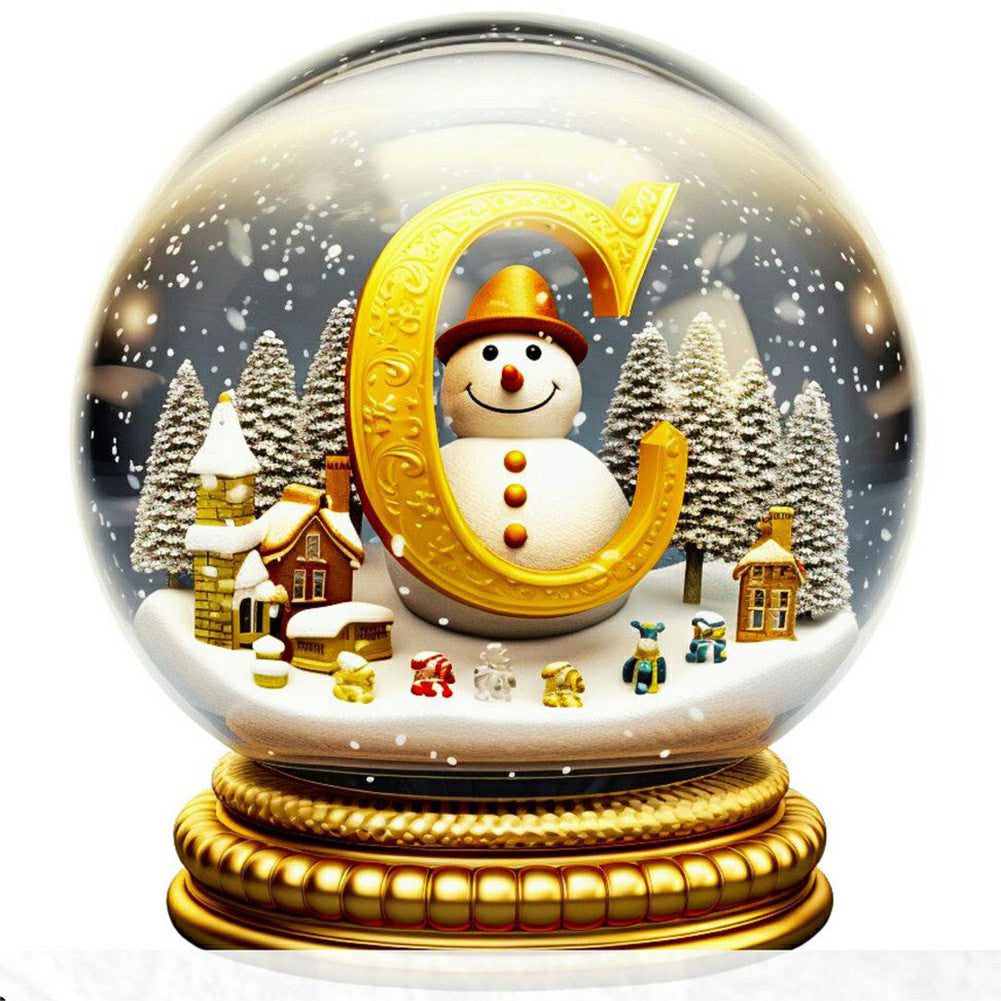 Christmas Crystal Ball Letter-Full Round Diamond Painting-30x30cm