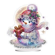 Load image into Gallery viewer, Christmas Snowman-Single Side Drill-Diamond Desktop Ornament
