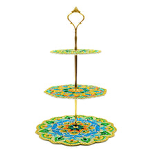 Load image into Gallery viewer, 3-Tiered Mandala Diamond Painting Tray Stand Round Serving Tray
