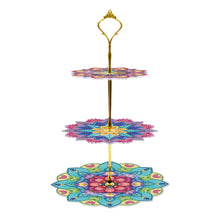 Load image into Gallery viewer, 3-Tiered Mandala Diamond Painting Tray Stand Round Serving Tray
