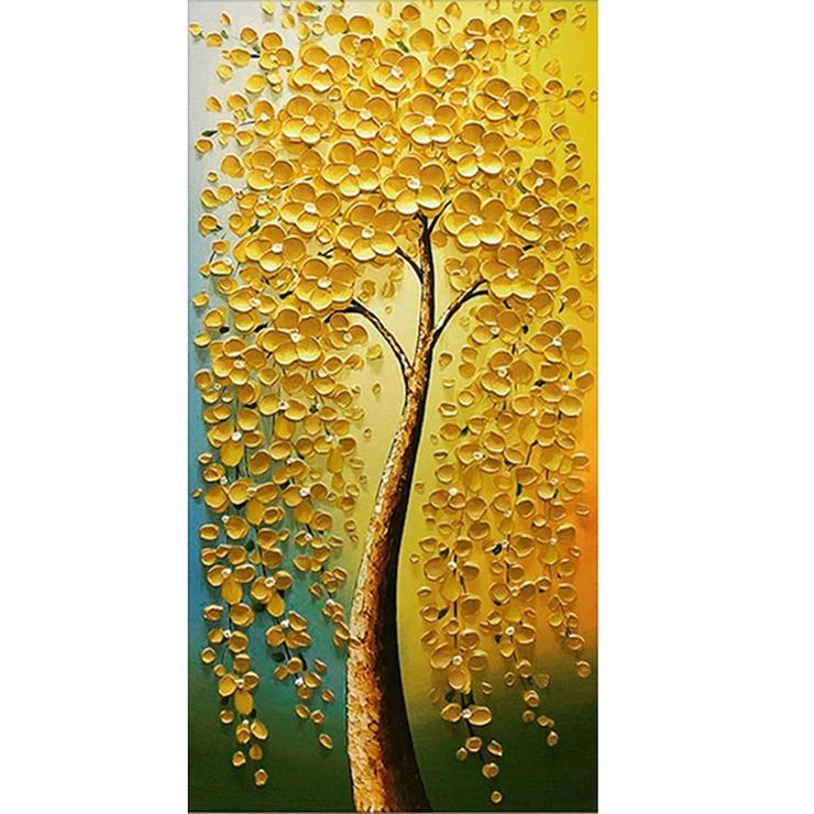 Golden Flower Tree  - Full Drill Round Drill Painting - 85x45cm