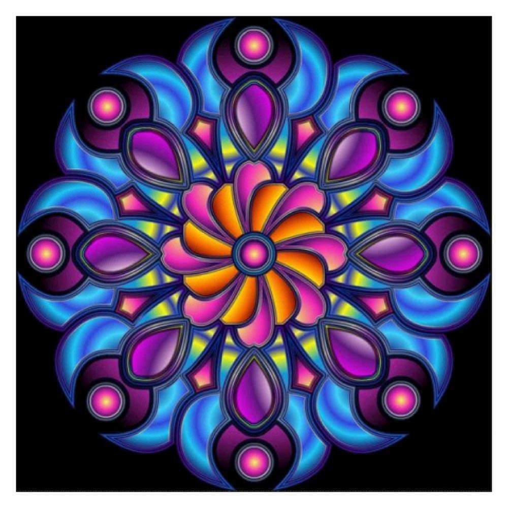 Geometric Flower - Full Drill Round Drill - 30x30cm