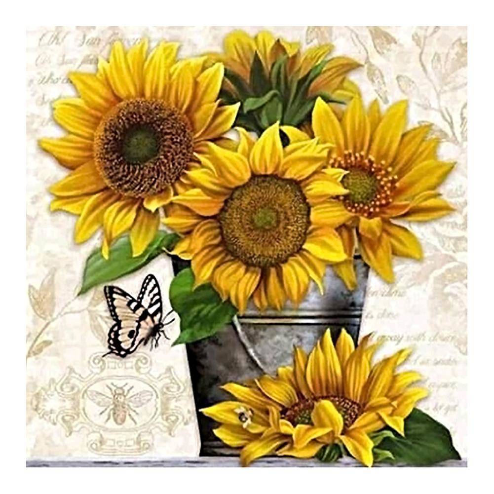 Sunflower - Full Drill Round Drill - 30x30cm