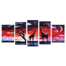 Load image into Gallery viewer, 5pcs/set Giraffe - Full Drill Round Drill Painting - 95x45cm
