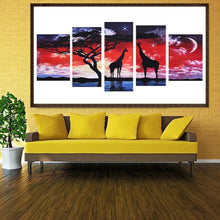 Load image into Gallery viewer, 5pcs/set Giraffe - Full Drill Round Drill Painting - 95x45cm
