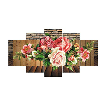 Load image into Gallery viewer, 5pcs/set Flower - Full Drill Round Drill Painting - 95x45cm
