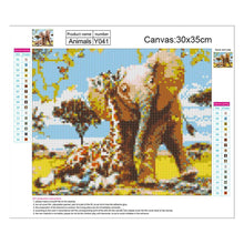 Load image into Gallery viewer, Giraffe Elephant - Full Drill Round Drill - 30x35cm
