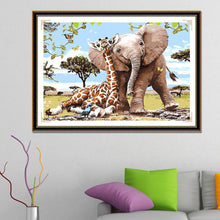 Load image into Gallery viewer, Giraffe Elephant - Full Drill Round Drill - 30x35cm

