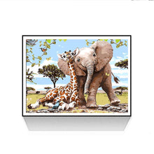 Load image into Gallery viewer, Giraffe Elephant - Full Drill Round Drill - 30x35cm

