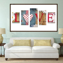 Load image into Gallery viewer, 5pcs/set LOVE - Full Drill Round Drill Painting - 95x45cm
