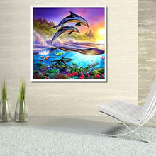Load image into Gallery viewer, Dolphin - Full Drill Round Diamond Painting - 30x30cm
