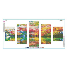 Load image into Gallery viewer, 5pcs/set Scenery - Full Drill Round Drill Painting - 95x45cm
