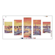 Load image into Gallery viewer, 5pcs/set Sailboat - Full Drill Round Drill Painting - 95x45cm
