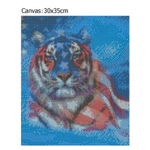 Load image into Gallery viewer, The US Flag Tiger - Full Drill Round Drill - 30x35cm
