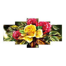 Load image into Gallery viewer, 5pcs Flowers - Full Drill Round Drill Painting - 95x45cm
