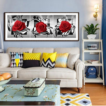 Load image into Gallery viewer, 3pcs/set Red Rose - Full Drill Round Drill Painting - 95x34cm

