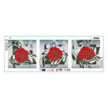 Load image into Gallery viewer, 3pcs Red Rose - Full Drill Round Drill Painting - 95x34cm
