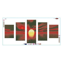 Load image into Gallery viewer, 5pcs/set Sunrise - Full Drill Round Drill Painting - 95x45cm
