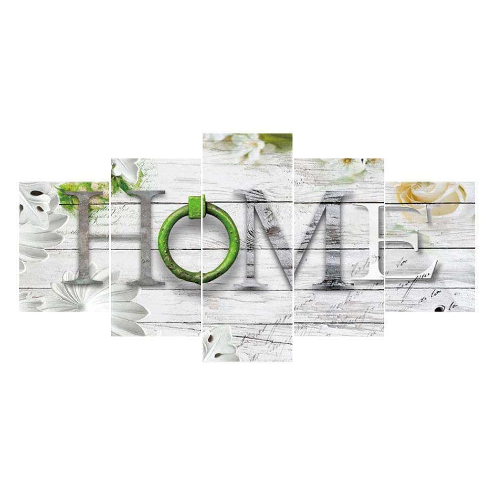 5pcs/set Home - Full Drill Round Drill Painting - 95x45cm