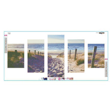 Load image into Gallery viewer, 5pcs/set Beach - Full Drill Round Drill Painting - 95x45cm
