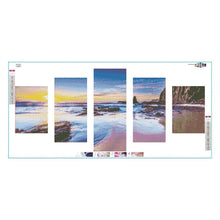 Load image into Gallery viewer, 5pcs/set Sunset - Full Drill Round Drill Painting  - 95x45cm

